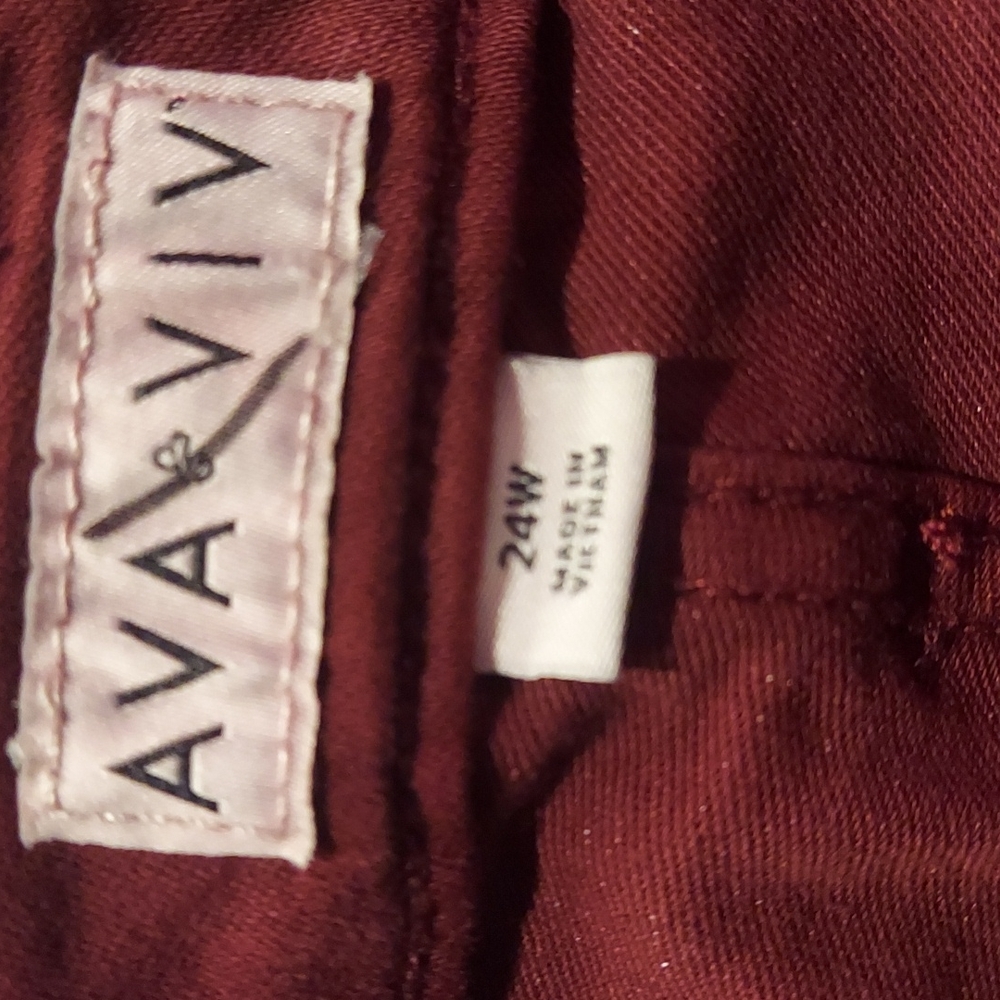 Ava & Viv Burgundy Skinny Jeans - Picture 5 of 6